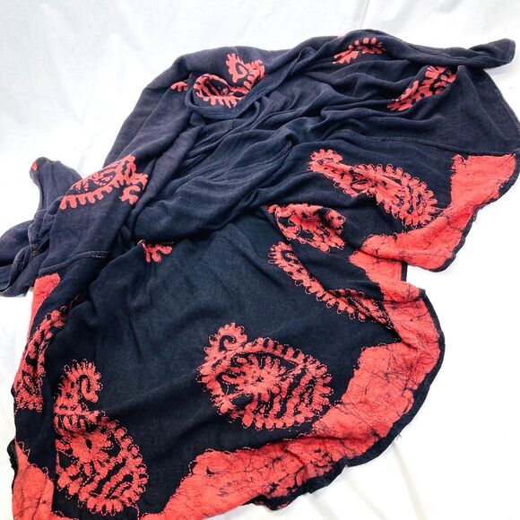 Laddi Vtg Dress Long Maxi Paisley Black One Size Indian Beach - Picture 11 of 11